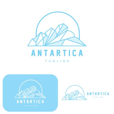 Dağ Logosu, Antarktika Iceberg Logo Tasarımı, Doğa Peyzaj Vektörü, Ürün Markası Simgesi Simgesi