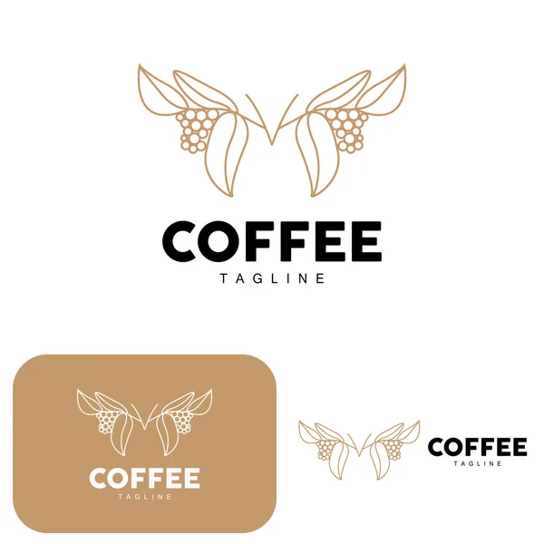 stock vector Coffee Logo, Coffee Tree Design, Cafe Drink Vector, Icon Brand Illustration Symbol