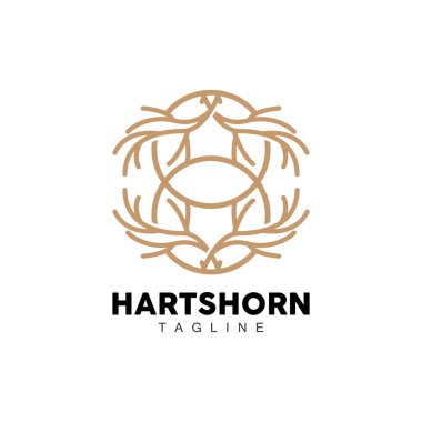 Geyik boynuzu logosu, Hayvan Vektörü, Minimalist Basit Tasarım, Çizim Sembolü Simgesi Simgesi Simgesi Simgesi