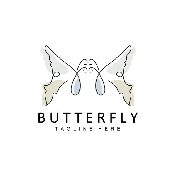 蝶のロゴ 美しい翼を持つ動物のデザイン 装飾動物 製品ブランド — ストックベクタ