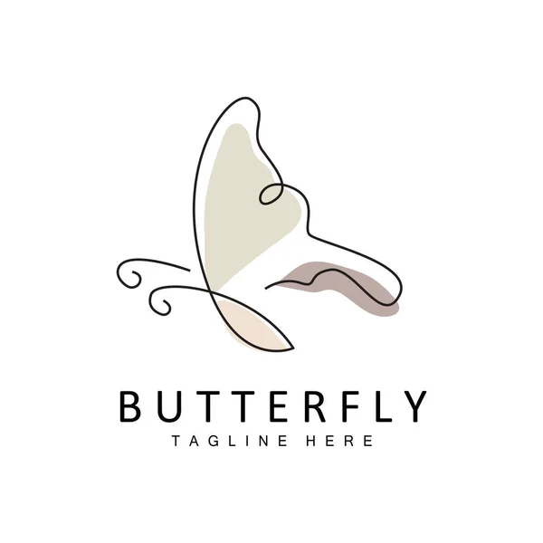 Kelebek Logosu Güzel Kanatlı Hayvan Tasarımı Dekoratif Hayvanlar Ürün Markaları — Stok Vektör