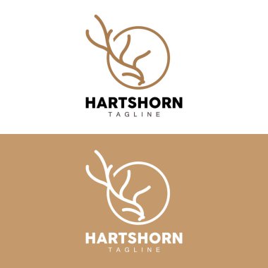 Geyik boynuzu logosu, Hayvan Vektörü, Minimalist Basit Tasarım, Çizim Sembolü Simgesi Simgesi Simgesi Simgesi