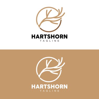Geyik boynuzu logosu, Hayvan Vektörü, Minimalist Basit Tasarım, Çizim Sembolü Simgesi Simgesi Simgesi Simgesi