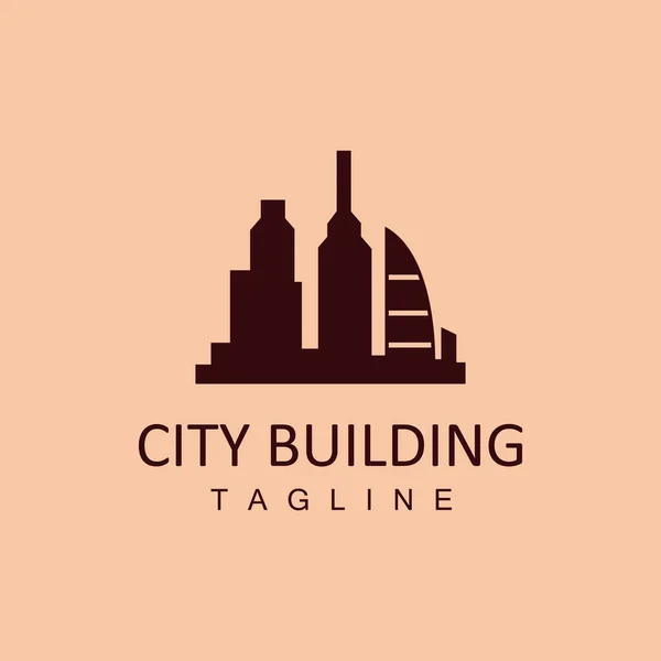 Skyline Logo Simple Modern Design Skyscrapers Vector Cityscape Buildings Icon — Stock Vector