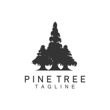 Çam Ağacı Logosu, Yeşil Bitki Vektörü, Ağaç Silueti Tasarımı, Simge, Resim, Şablon