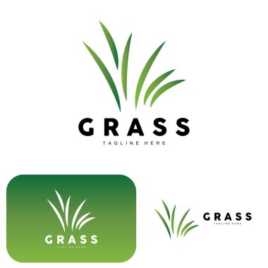 Green Grass Logo Design, Farm Landscape Illustration, Natural Scenery Vector