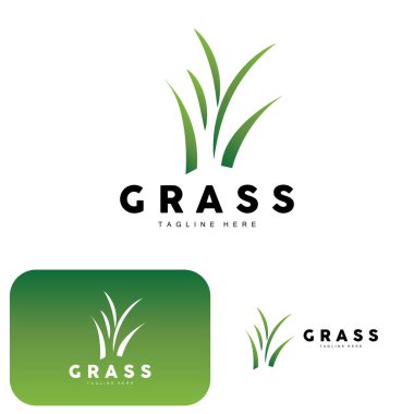 Green Grass Logo Design, Farm Landscape Illustration, Natural Scenery Vector