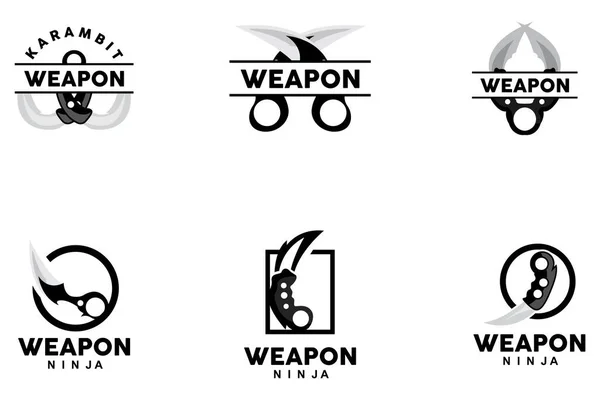 Логотип Оружия Вектор Карамбита Традиционного Оружия Инструмент Борьбы Ниндзя Простой — стоковый вектор
