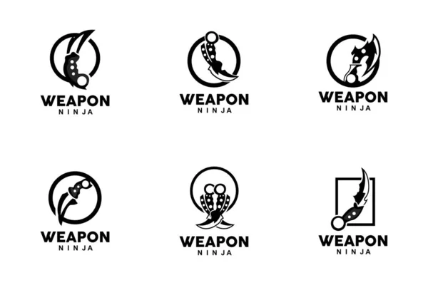Logo Broni Wektor Tradycyjnej Broni Karambit Narzędzie Walki Ninja Prosta — Wektor stockowy