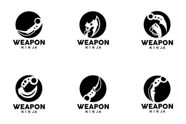 Logo Dell Arma Vettore Tradizionale Karambit Dell Arma Strumento Combattimento — Vettoriale Stock
