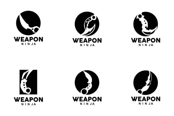 武器ロゴ 伝統的な武器Karambitベクトル 忍者戦闘ツールシンプルなデザイン シンボルアイコン イラスト — ストックベクタ
