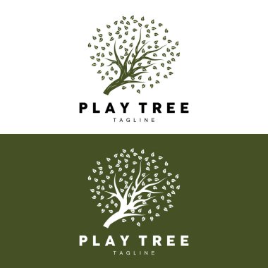 Ağaç Logosu Tasarımı, Oyun Bahçesi Vektörü, Eğitim Ağacı Simgesi