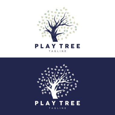 Ağaç Logosu Tasarımı, Oyun Bahçesi Vektörü, Eğitim Ağacı Simgesi