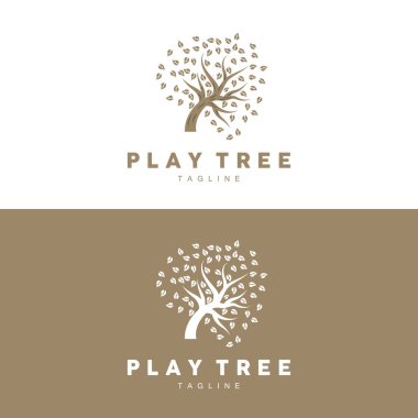 Ağaç Logosu Tasarımı, Oyun Bahçesi Vektörü, Eğitim Ağacı Simgesi