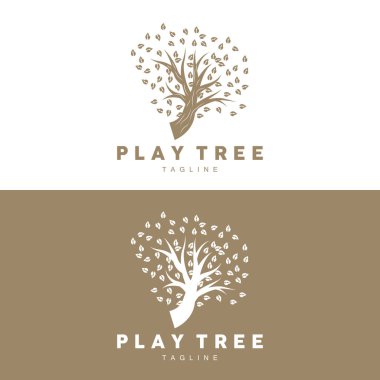 Ağaç Logosu Tasarımı, Oyun Bahçesi Vektörü, Eğitim Ağacı Simgesi