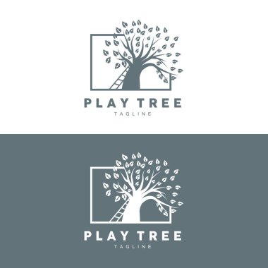 Ağaç Logosu Tasarımı, Oyun Bahçesi Vektörü, Eğitim Ağacı Simgesi