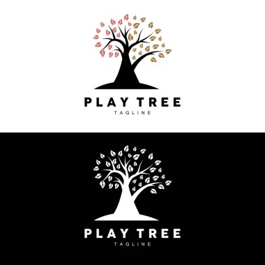 Ağaç Logosu Tasarımı, Oyun Bahçesi Vektörü, Eğitim Ağacı Simgesi