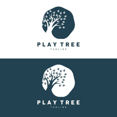 Ağaç Logosu Tasarımı, Oyun Bahçesi Vektörü, Eğitim Ağacı Simgesi
