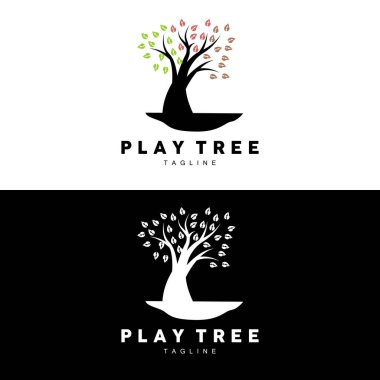 Ağaç Logosu Tasarımı, Oyun Bahçesi Vektörü, Eğitim Ağacı Simgesi