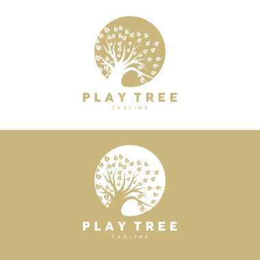 Ağaç Logosu Tasarımı, Oyun Bahçesi Vektörü, Eğitim Ağacı Simgesi