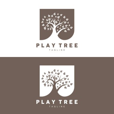 Ağaç Logosu Tasarımı, Oyun Bahçesi Vektörü, Eğitim Ağacı Simgesi