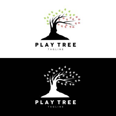 Ağaç Logosu Tasarımı, Oyun Bahçesi Vektörü, Eğitim Ağacı Simgesi