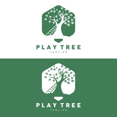 Ağaç Logosu Tasarımı, Oyun Bahçesi Vektörü, Eğitim Ağacı Simgesi
