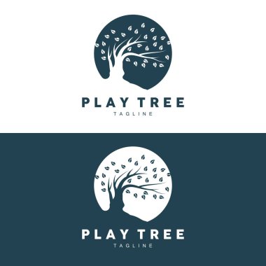 Ağaç Logosu Tasarımı, Oyun Bahçesi Vektörü, Eğitim Ağacı Simgesi