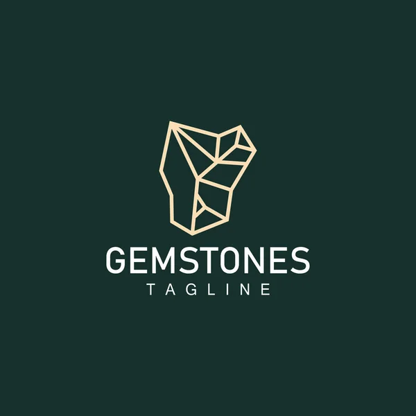 Gemstone Logosu Mücevher Basit Çizgi Tasarımı Vektör Mücevheri Elmas Simge — Stok Vektör