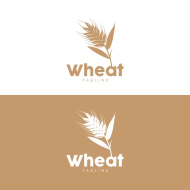 Pirinç Logosu, Çiftlik Buğdayı Logosu Tasarımı, Vektör Pirinç Şablonu Şablonu