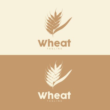 Pirinç Logosu, Çiftlik Buğdayı Logosu Tasarımı, Vektör Pirinç Şablonu Şablonu