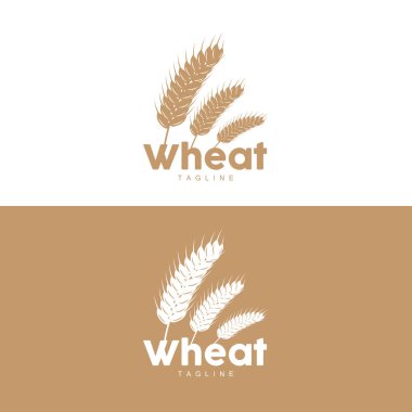 Pirinç Logosu, Çiftlik Buğdayı Logosu Tasarımı, Vektör Pirinç Şablonu Şablonu