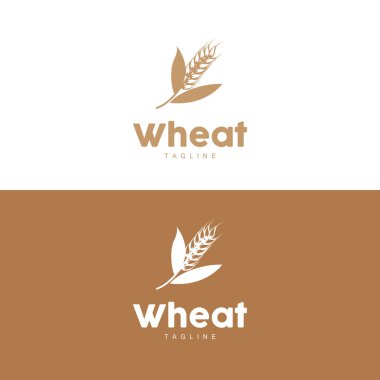 Pirinç Logosu, Çiftlik Buğdayı Logosu Tasarımı, Vektör Pirinç Şablonu Şablonu