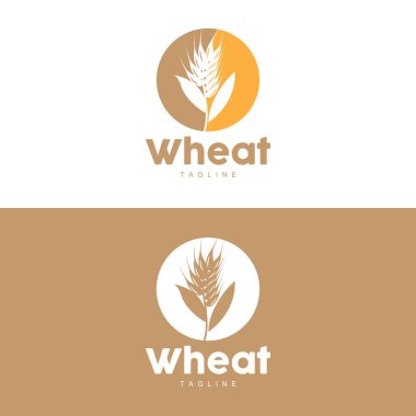 Pirinç Logosu, Çiftlik Buğdayı Logosu Tasarımı, Vektör Pirinç Şablonu Şablonu
