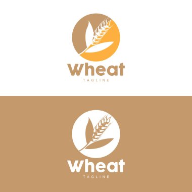 Pirinç Logosu, Çiftlik Buğdayı Logosu Tasarımı, Vektör Pirinç Şablonu Şablonu