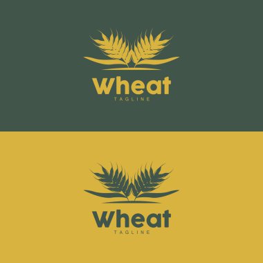 Pirinç Logosu, Çiftlik Buğdayı Logosu Tasarımı, Vektör Pirinç Şablonu Şablonu