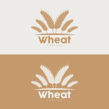 Pirinç Logosu, Çiftlik Buğdayı Logosu Tasarımı, Vektör Pirinç Şablonu Şablonu