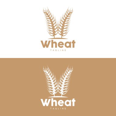 Pirinç Logosu, Çiftlik Buğdayı Logosu Tasarımı, Vektör Pirinç Şablonu Şablonu