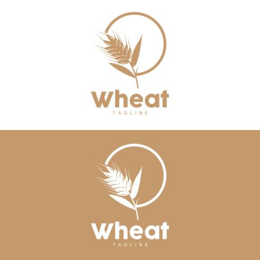 Pirinç Logosu, Çiftlik Buğdayı Logosu Tasarımı, Vektör Pirinç Şablonu Şablonu