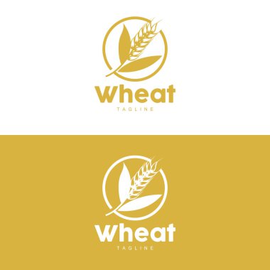 Pirinç Logosu, Çiftlik Buğdayı Logosu Tasarımı, Vektör Pirinç Şablonu Şablonu
