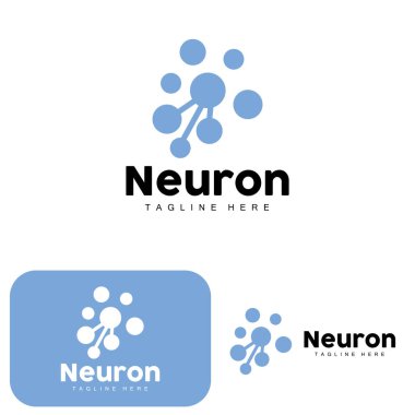 Neuron Logo Design Vector nerve cell illustration Molecular DNA health brand