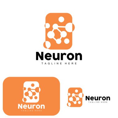 Neuron Logo Design Vector nerve cell illustration Molecular DNA health brand