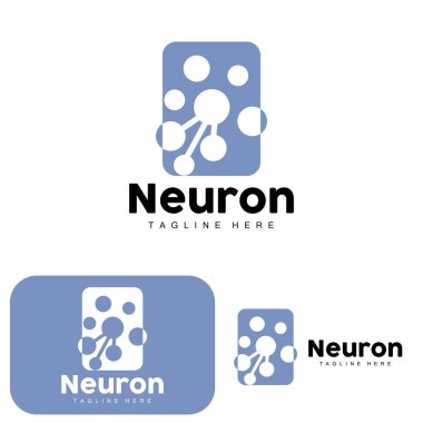 Neuron Logo Design Vector nerve cell illustration Molecular DNA health brand