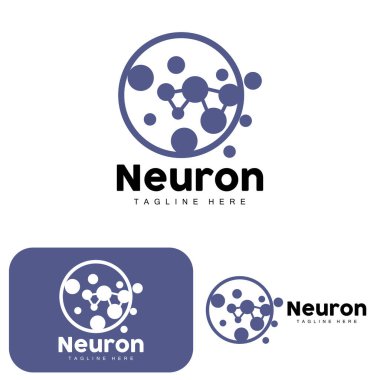 Neuron Logo Design Vector nerve cell illustration Molecular DNA health brand