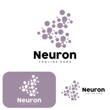 Neuron Logo Design Vector nerve cell illustration Molecular DNA health brand