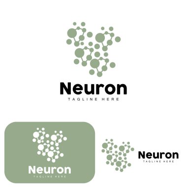 Neuron Logo Design Vector nerve cell illustration Molecular DNA health brand