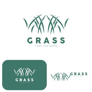 Green Grass Logo Design, Farm Landscape Illustration, Natural Scenery Vector