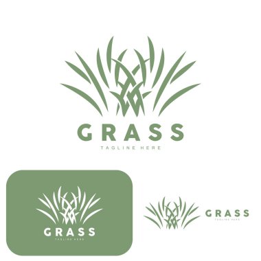 Green Grass Logo Design, Farm Landscape Illustration, Natural Scenery Vector