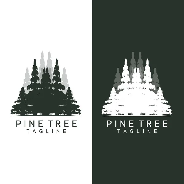 stock vector Pine Tree Logo, Green Plant Vector, Tree Silhouette Design, Icon, Illustration, Template