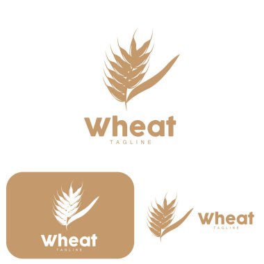 Pirinç Logosu, Çiftlik Buğdayı Logosu Tasarımı, Vektör Pirinç Şablonu Şablonu